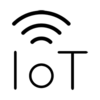 Logo mit Schriftzug IoT und drei bogenförmigen WLAN-Signalwellen über dem Buchstaben I