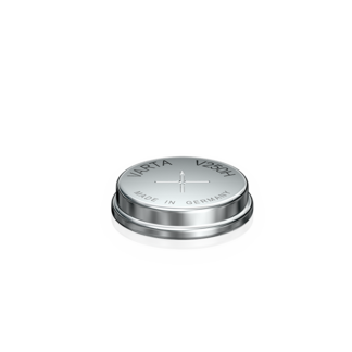 银色圆形纽扣电池，顶部刻有"VARTA V250H"和"MADE IN GERMANY"字样，置于白色背景上